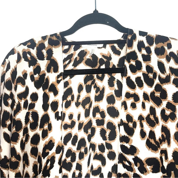 Maurices Brown & Black Leopard Print Open Front Kimono One Size Women’s - Picture 3 of 9